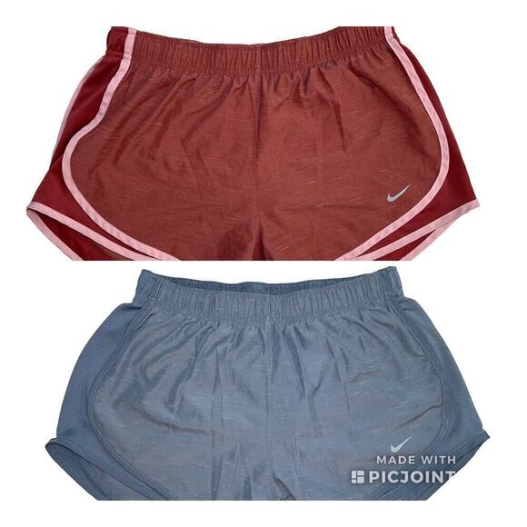 Two Pair Nike Dri Fit Running Shorts, Size M Blue & Dusty Rose Athletic - Picture 1 of 16